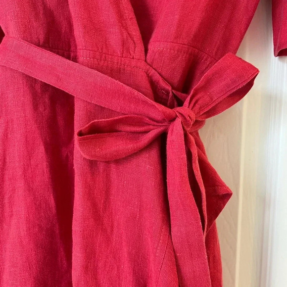 Honorine Edie Washable Linen Ruffle Wrap Dress - Picture 9 of 12